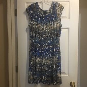 Blue and Tan Summer Dress Gabby Skye size 16